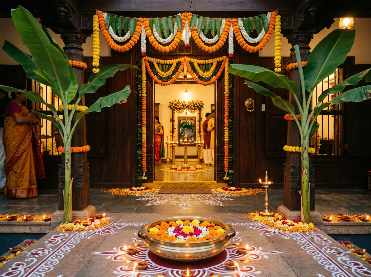 South Indian Housewarming Function Decor