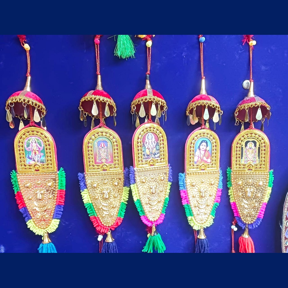 Golden Nettipattom Car Hangings Set