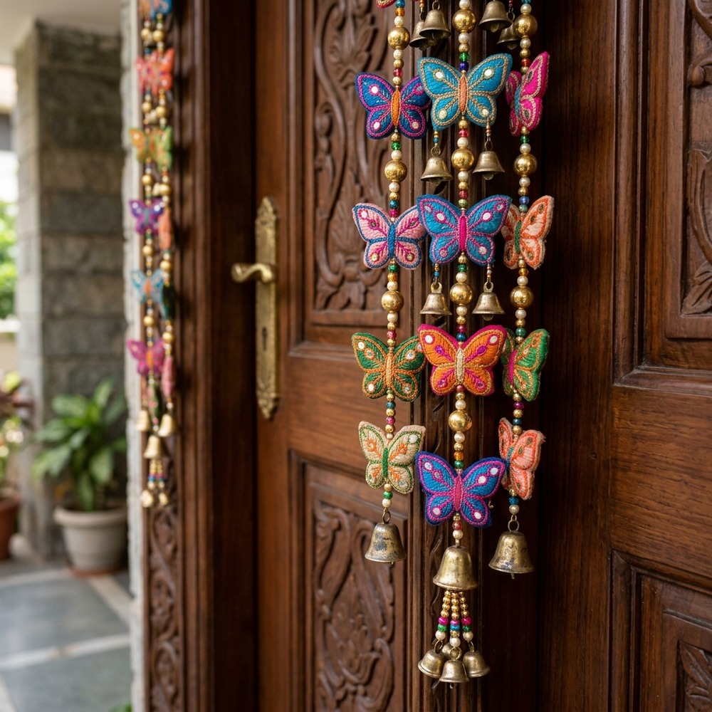 Lotus Bangdi Ring Latkans with Tassels