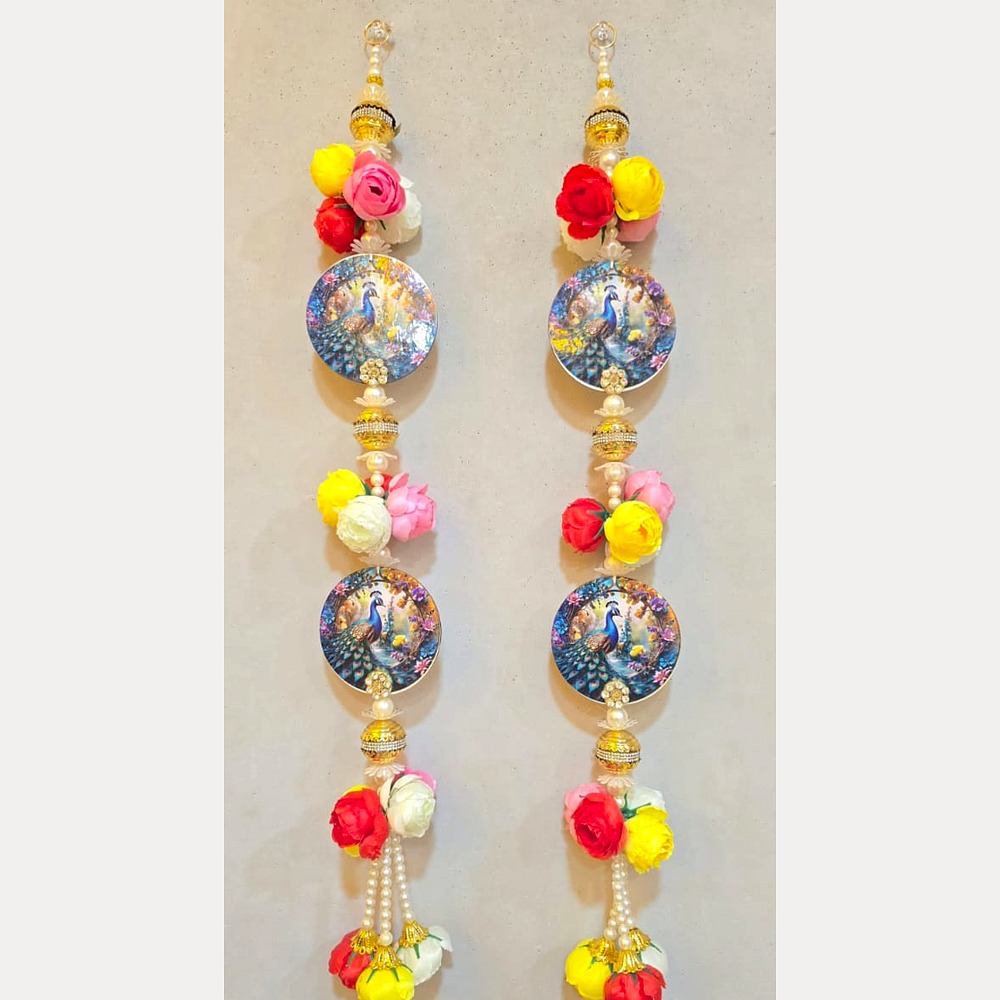 Peacock Motif Long Side Door Hangings