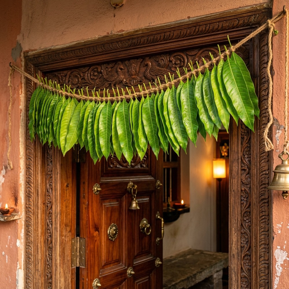 Sacred Mango Leaf & Golden Filigree Toran