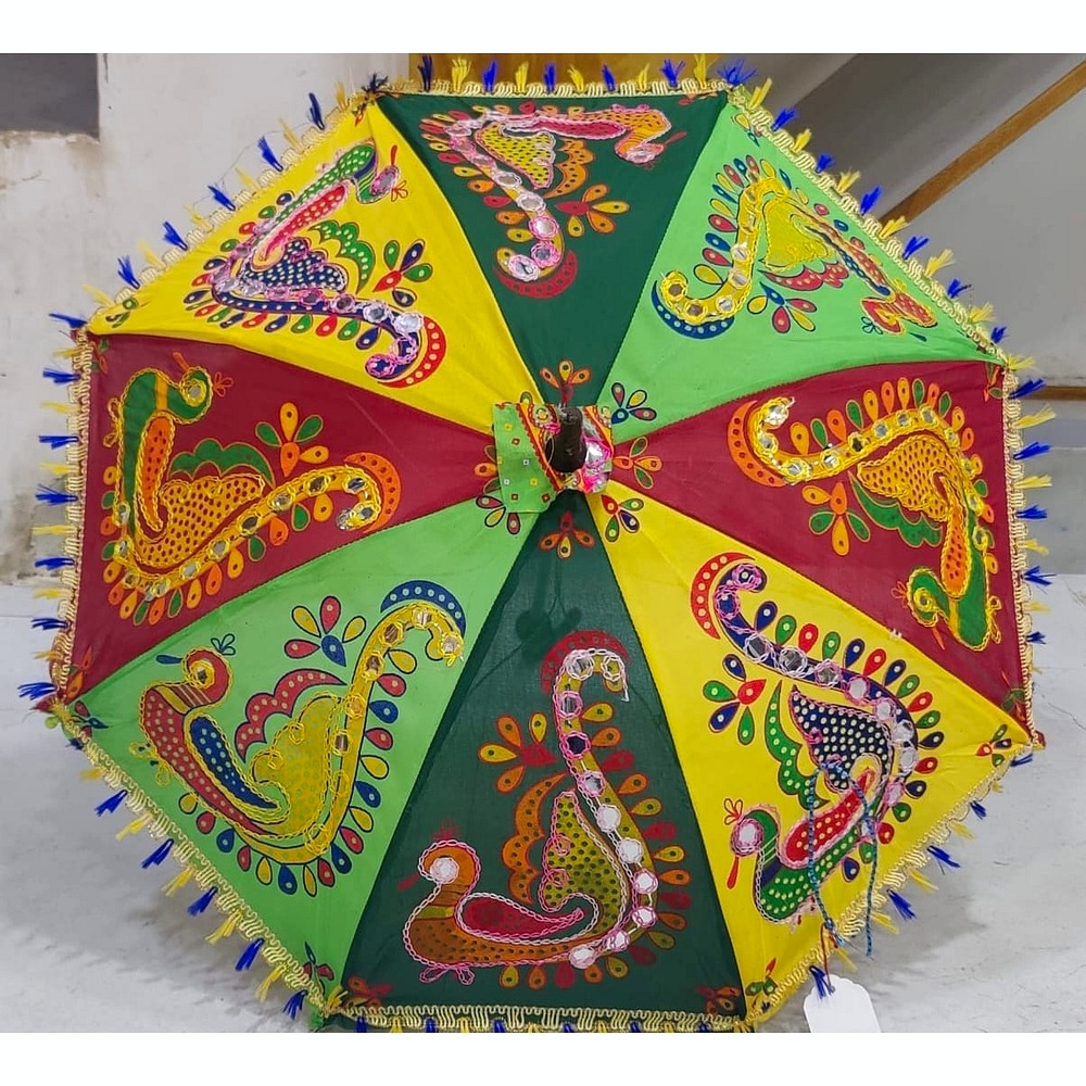 Peacock Motif Colorful Fancy Umbrella